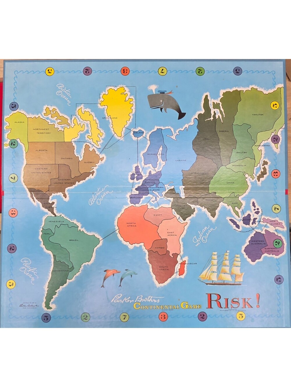 Vintage 1968 Parker Brothers RISK Continental Game No. 44 Complete